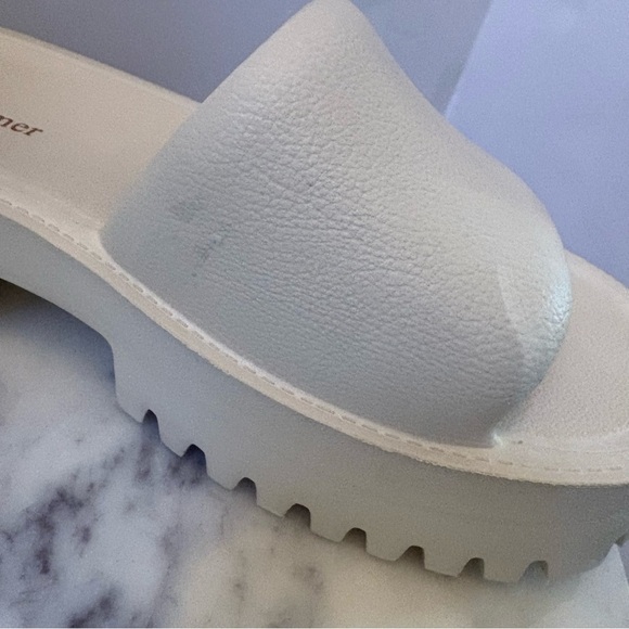 Lili & Oumer Beige Cream Platform Slide Sandals Women’s 11 EUR 42 Chunky Sole - Picture 7 of 16